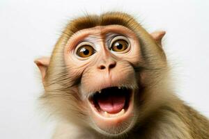 funny photos of monkeys taking selfies. ai generated