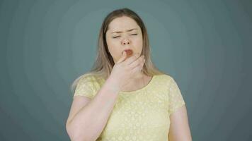 Sick woman coughing. video