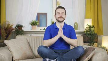The meditating man. video