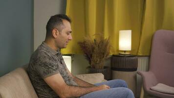 The man is talking to himself and getting angry. video