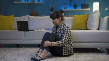 Woman getting breakup texting gets upset. video