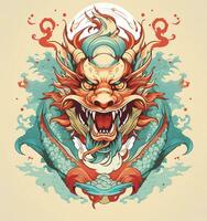 Zodiac sign, year of the Dragon. Chinese dragon.History and culture. Asian art. Ancient China. AI Generative photo