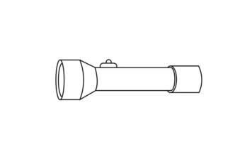 animation formes une esquisser de une lampe de poche icône video