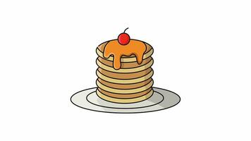 Animation forms a pancake and honey icon video