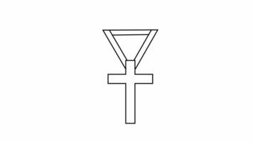Animation forms a sketch of the cross necklace icon video