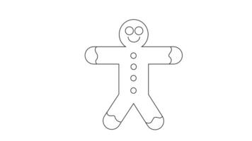 Animation forms a sketch of a gingerbread icon video