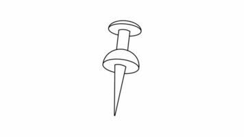 Animation forms a sketch of the pin nail icon video