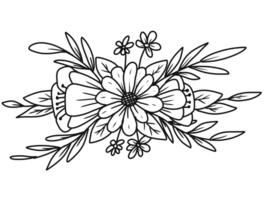 Hand drawn Outline floral arrangement png