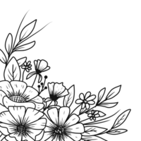 main tiré contour floral arrangement png