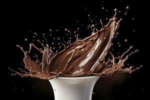 splash of chocolate or Cocoa. Generative AI photo