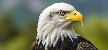 Portrait of an american bald eagle, wildlife. Generative AI photo