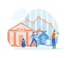 People are hostages of financial instability, an attempt to prevent bankruptcy. flat vector modern illustration