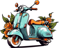 Scooter Bike PNG Clip Art Cartoon AI Generative