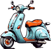 Scooter Bike PNG Cartoon Illustration AI Generative