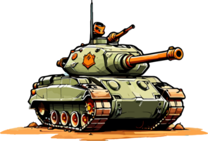 tank tekenfilm sticker ai generatief png