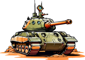 Panzer Karikatur Illustration ai generativ png