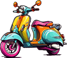 Scooter Bike PNG Cartoon AI Generative