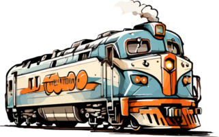 tåg lokomotiv png illustration ai generativ