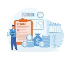 Loan disbursement flat style illustration design. flat vector modern illustration