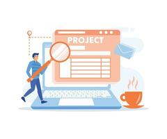 Project tracking concept. Successful business project planning, development and scheduling. flat vector modern illustration