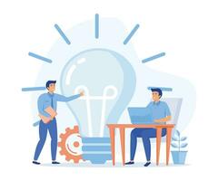 online assistant at work. manager at remote work, searching for new ideas solutions, working together in the company,  flat vector modern illustration