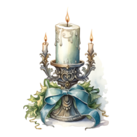 aguarela Natal velas. feriado velas clipart, acolhedor inverno clipart. ai gerado. png