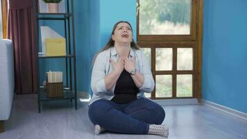 Woman praying to God. video