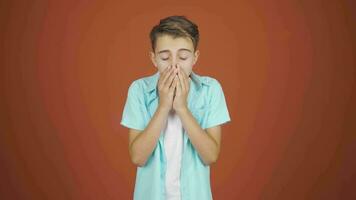 The sneezing boy. Patient. video