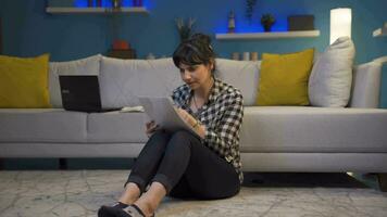 The woman who rejoices in good content paperwork. video