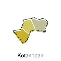 Map City of Kotanopan illustration design, World Map International vector template with outline graphic sketch style isolated on white background