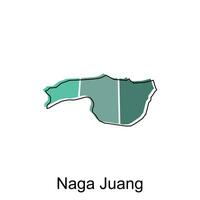 mapa ciudad de naga juan ilustración diseño, mundo mapa internacional vector modelo con contorno gráfico bosquejo estilo aislado en blanco antecedentes