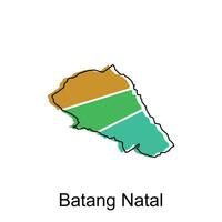 mapa ciudad de batang natal ilustración diseño, mundo mapa internacional vector modelo con contorno gráfico bosquejo estilo aislado en blanco antecedentes