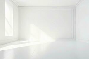 vacío blanco habitación con sombra. foto