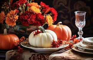 Thanksgiving table setting photo