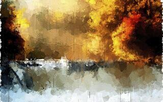 Abstract Impressionism Nature Digital Painting photo