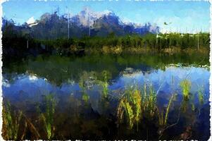 Abstract Impressionism Nature Digital Painting photo