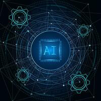 Artificial Intelligence ,AI chipset on circuit board, futuristic Technology Concept vector