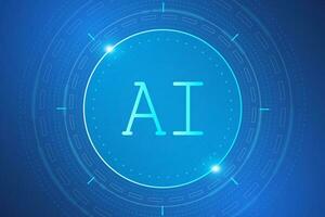 Artificial Intelligence ,AI chipset on circuit board, futuristic Technology Concept vector