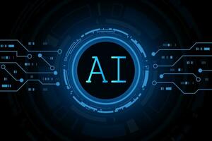 Artificial Intelligence ,AI chipset on circuit board, futuristic Technology Concept vector