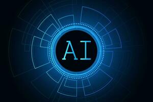 Artificial Intelligence ,AI chipset on circuit board, futuristic Technology Concept vector