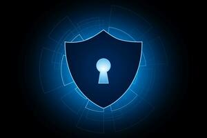 Cyber security technology concept , Shield With Keyhole icon  , personal data vector