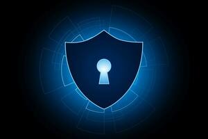 Cyber security technology concept , Shield With Keyhole icon  , personal data vector