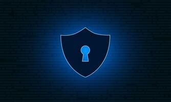 Cyber security technology concept , Shield With Keyhole icon  , personal data vector