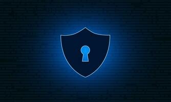 Cyber security technology concept , Shield With Keyhole icon  , personal data vector