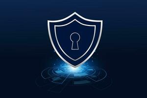 Cyber security technology concept , Shield With Keyhole icon  , personal data vector