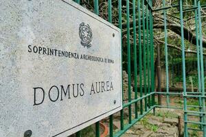 Sign for Domus Aurea, Rome photo