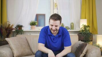 The man having a nervous breakdown is angry and does not feel well. video