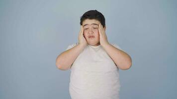 Boy with headache. video