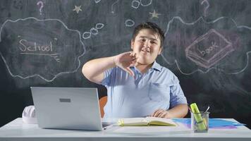 Male student looking at camera with negative and negative gesture. video