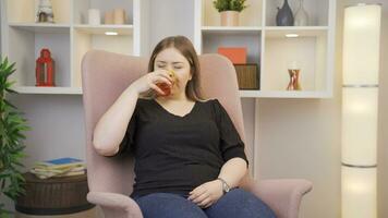 Woman drinking water for healthy life. video